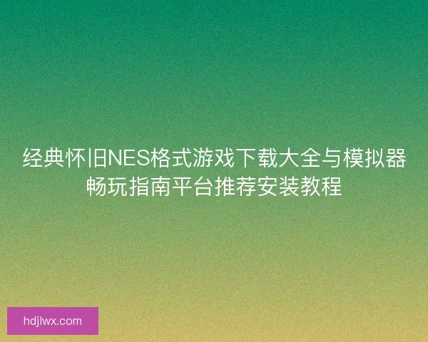 经典怀旧NES格式游戏下载大全与模拟器畅玩指南平台推荐安装教程